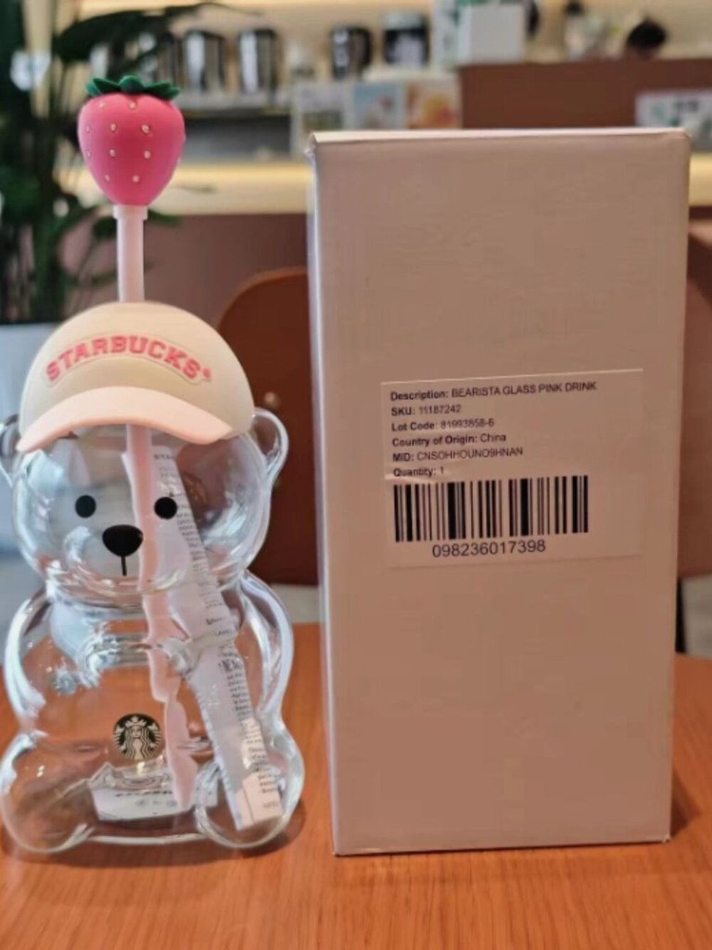 Starbucks Bearista Bear Cup Tumbler 600ml Strawberry Topper Baseball Cap 2026